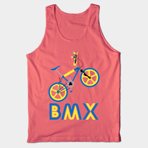 Blue & Yellow BMX Burner Tank Top by Paulychilds